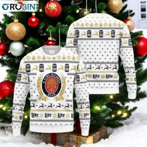 Snowflakes Miller Lite Christmas Ugly Sweater
