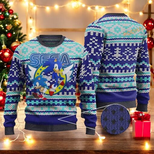 Sonic Video Game Ugly Christmas Sweater, Fun Gift for Family & Friends
