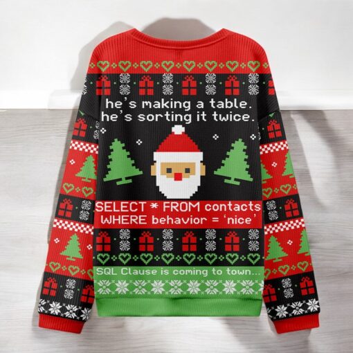Sql Clause Is Coming To Town Ugly Christmas Sweater