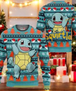 Squirtle Ugly Christmas 3D Sweater, Funny Xmas Gifts