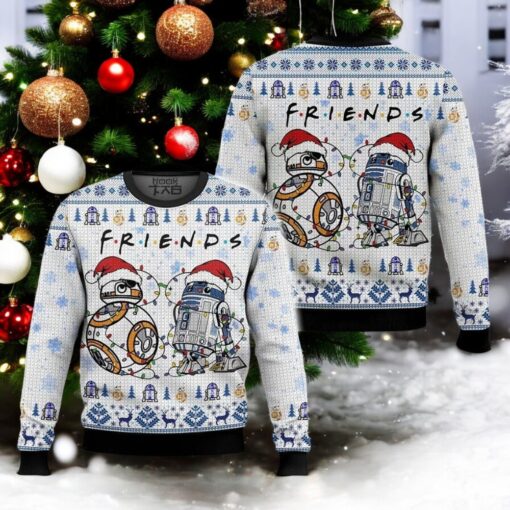 Star Wars R2 D2 & BB 8 Friends Ugly Sweater, Star Wars Christmas Shirt, Disney Xmas Sweatshirt, Holiday Gift, Gift For Friends