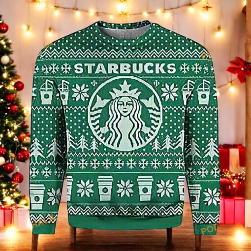 Starbucks Beer Drinking Christmas 3D Sweater, Funniest Ugly Christmas Sweater