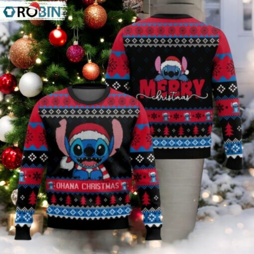 Stitch Ohana Christmas Sweater, Disney Ugly Sweater