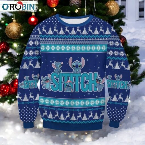 Stitch Ugly Christmas Sweater, Disney Happy Holidays Sweater