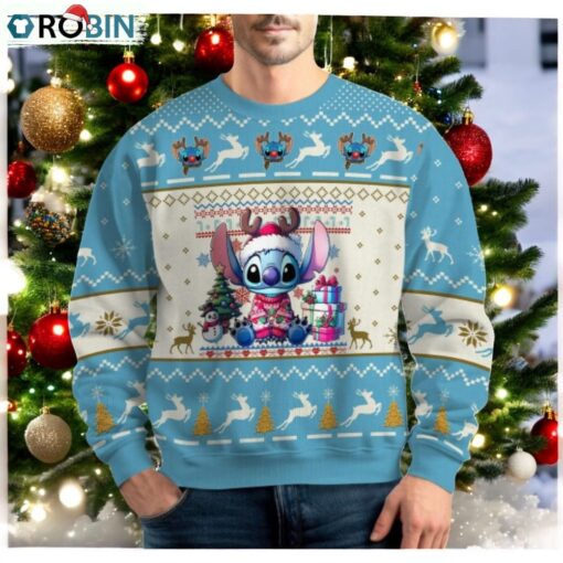 Stitch Ugly Christmas Sweater, Lilo And Stitch Xmas Sweater