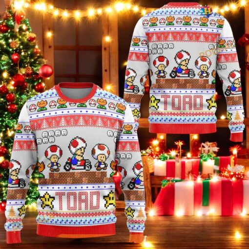 Super Mario Toad Funny Sweater, Creative Christmas Gifts for Gamers