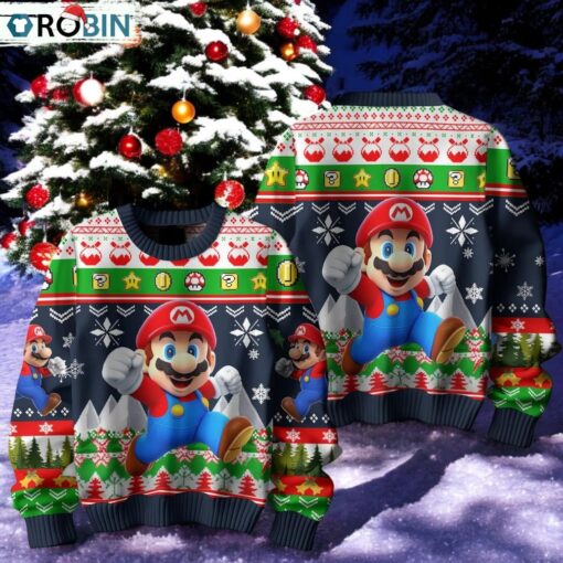 Super Mario Ugly Christmas Sweater, Sweatshirt