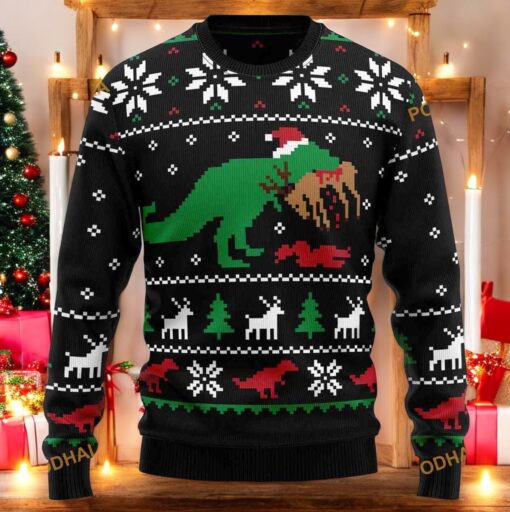 T Rex Ugly Knitted Christmas Sweater, Sweatshirt, Friends Christmas Sweater, Sweatshirt