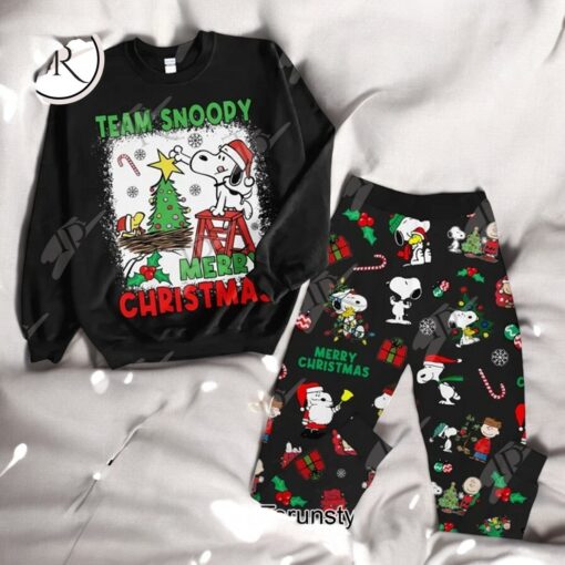 Team Snoopy Merry Christmas 2024 Pajamas Set