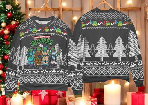 Teenage Mutant Ghost Busters Sweater, Funny Xmas Gifts