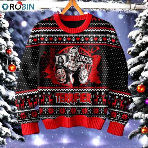 Terrifier 3 Ugly Christmas Sweater, Sweatshirt