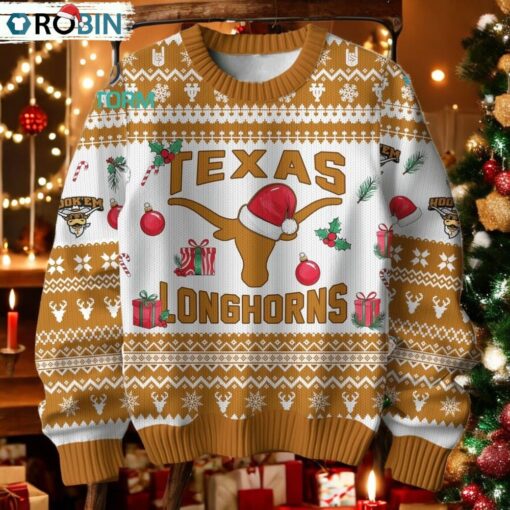 Texas Longhorns Football Merry Christmas Ugly Sweater