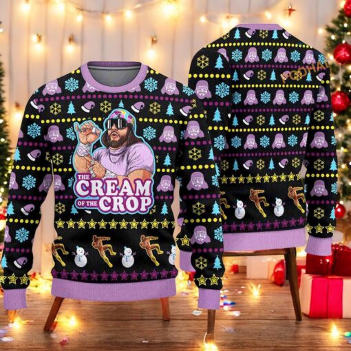 The Cream of the Macho Man Randy Savage Ugly Christmas 3D Sweater, Funny Xmas Gifts
