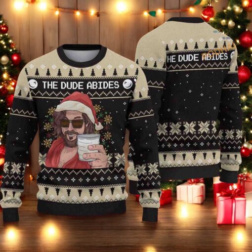 The Dude Abide Ugly Christmas Sweater, Sweatshirt, Funny Christmas Gift Ideas