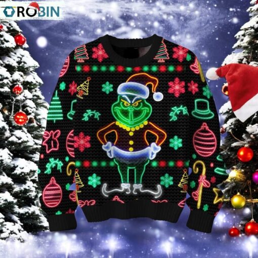 The Grinch Christmas Light Vector Design Christmas Sweater, Sweatshirt