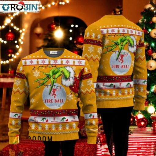 The Grinch Hand Fireball Ugly Christmas Sweater