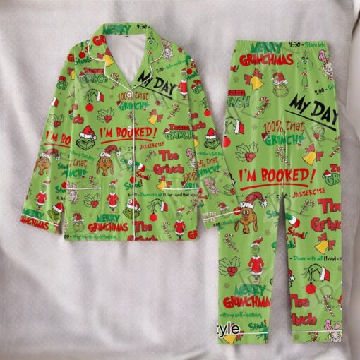 The Grinch I’m Booked Merry Grinchmas Pajamas Set