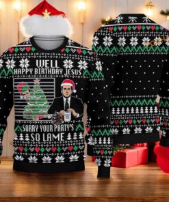 The Office Jesus Birthday Ugly Christmas 3D Sweater