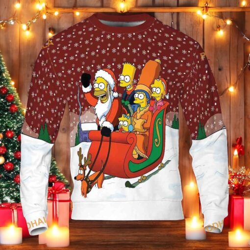 The Simpsons Christmas 3D Sweater, Funny Xmas Gifts