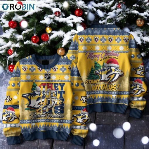 They Not Like Us Nashville Predators Ugly Christmas Sweater, Sweatshirt