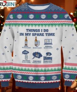 Thing I Do In My Spare Time Busch Light Ugly Christmas Sweater