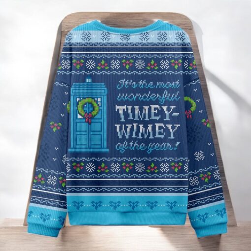 Timey Wimey Blue Ugly Christmas Sweater