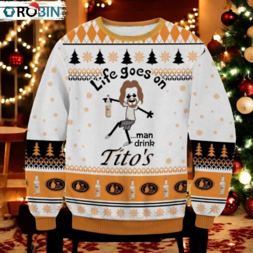Titos Vodka Christmas Sweater, Tito’s Fan Ugly Sweater