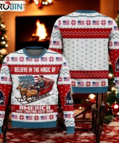 Trump Believe In The Magic Of America MAGA Christmas Ugly Sweater
