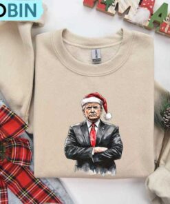 Trump Christmas Sweatshirt, Santa Trump Shirt, Trump I Ll Be Home For Christmas Shirt