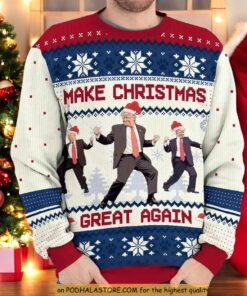 Trump Dancing Christmas Humor Sweater, Make Christmas Great Again Gift