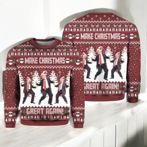 Trump Dancing Make Christmas Great Again Ugly Sweater, Funny Trump Christmas Sweater