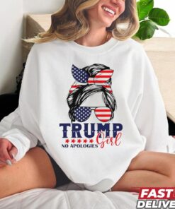 Trump Girl No Apologies American Flag Shirt