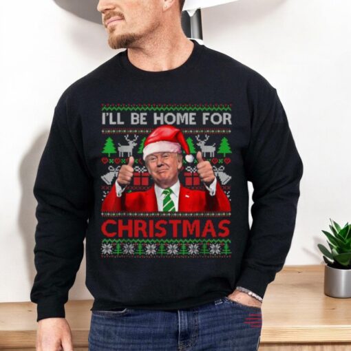 Trump I’ll Be Home For Christmas Santa Xmas Pajamas Christmas 2024 Shirts