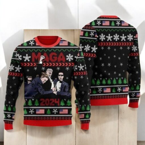 Trump Maga 2024 Ugly Christmas Sweater