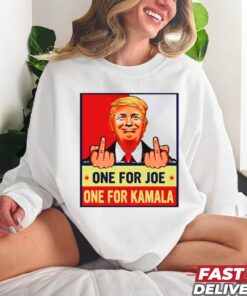 Trump Middle Finger One For Joe One For Kamala 2024 Shirt
