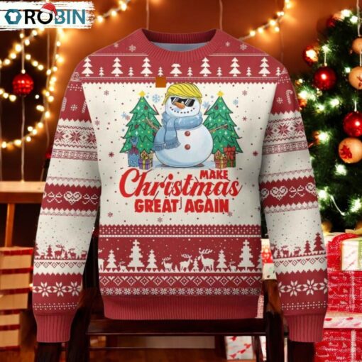 Trump Snowman Make Christmas Great Again Ugly Christmas Sweater
