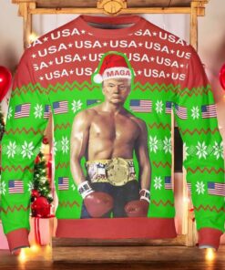 Trump Ugly Christmas Sweater, Patriotic Boxing Champion Holiday Apparel Trump Ugly Christmas Sweater, Patriotic Boxing Champion Holiday Apparel