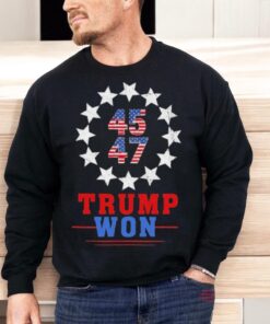 Trump Won 2024 45 47th President Usa Flag Shirt
