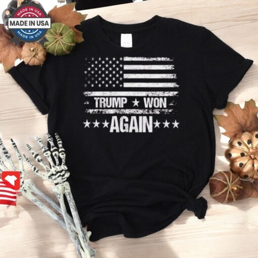 Trump Won Again Usa Flag Shirt