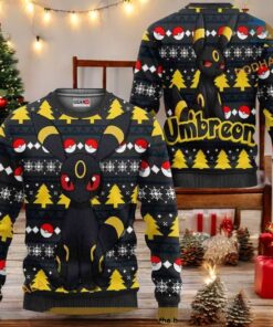 Umbreon 3D Ugly Christmas Sweater, Sweatshirt, Funny Christmas Gift Ideas