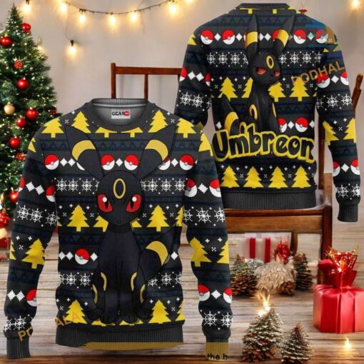 Umbreon 3D Ugly Christmas Sweater, Sweatshirt, Funny Christmas Gift Ideas