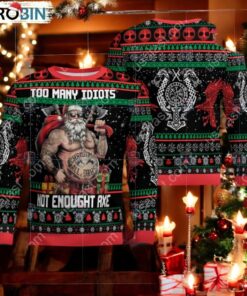 Viking Too Many Idiots Not Enough Axe Ugly Christmas Sweater