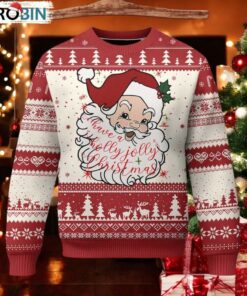 Vintage Christmas Santa Claus Face Xmas Funny Old Fashioned Ugly Christmas Sweater