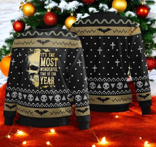 Vintage Skull Halloween Sweater, Friends Christmas Sweater, Sweatshirt
