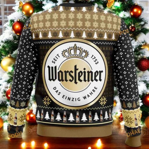 Warsteiner 3D Ugly Christmas Sweater For Beer Lovers, Xmas Gifts