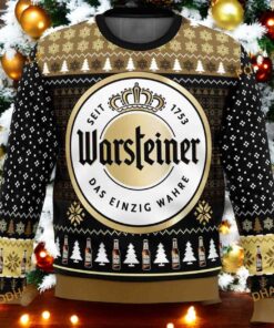 Warsteiner 3D Ugly Christmas Sweater For Beer Lovers, Xmas Gifts