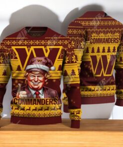 Washington Commanders Christmas Donald Trump Knitted Sweater