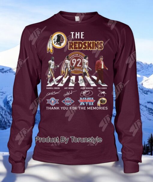 Washington Redskins 92nd Anniversary Thank You For The Memories Unisex Shirt