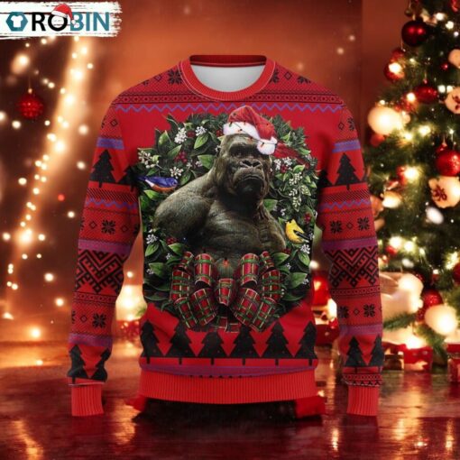 Western Gorilla King Kong Ugly Christmas Sweater