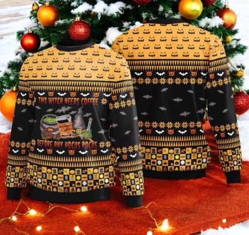 Witch Needs Coffee Christmas Sweater, Sweatshirt